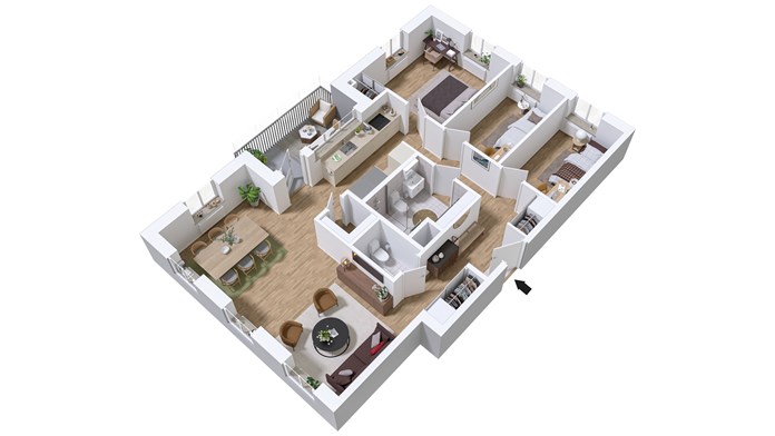 4 rum och kök 96 kvm med inglasad balkong 